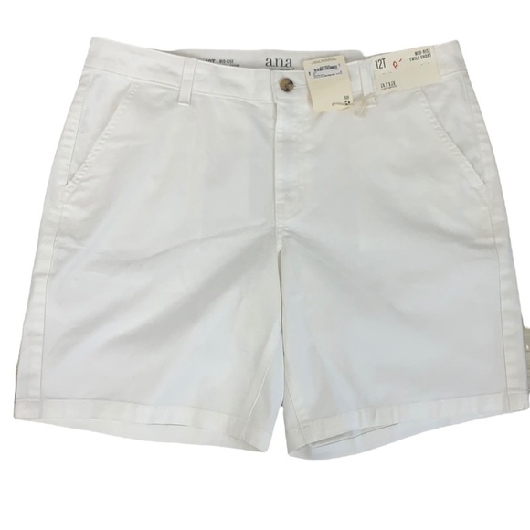 a.n.a. Mid-Rise Twill Short - White Cotton/Spandex, Size 12T, NWT - Picture 1 of 9